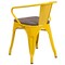 Flash Furniture Yellow Metal Chair with Wood Seat and Arms, PK4 4-CH-31270-YL-WD-GG - alternate 4